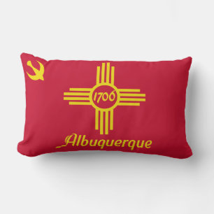 Vlag van Albuquerque, New Mexico Lumbar Pillow Kussen