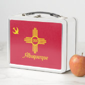Vlag van Albuquerque, New Mexico Metal Lunch Box (In situ)