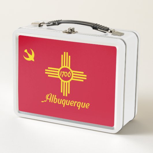 Vlag van Albuquerque, New Mexico Metal Lunch Box (Voorkant)