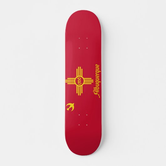 Vlag van Albuquerque, New Mexico Persoonlijk Skateboard (Voorkant)