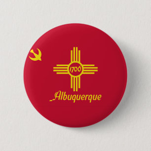 Vlag van Albuquerque, New Mexico Pinback Button