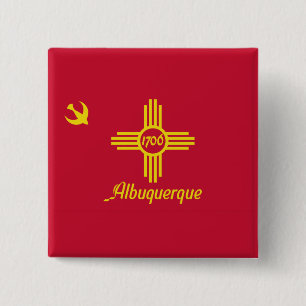 Vlag van Albuquerque, New Mexico Pinback Button