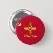 Vlag van Albuquerque, New Mexico Pinback Button (Voorkant /achterkant)