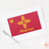 Vlag van Albuquerque, New Mexico Rechthoekig teken Rechthoekige Sticker (Envelop)