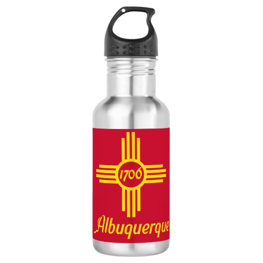 Vlag van Albuquerque, New Mexico Stainless Steel W Waterfles (Voorkant)