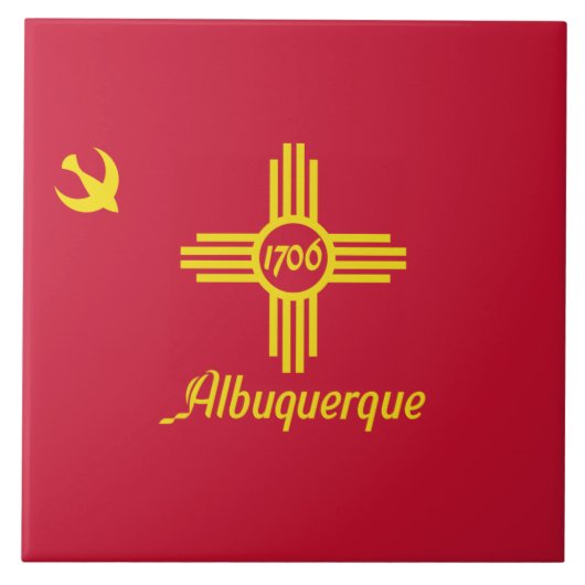 Vlag van Albuquerque (New Mexico) Tegeltje (Voorkant)