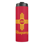 Vlag van Albuquerque, New Mexico Thermal Tumbler Thermosbeker (Voorkant)