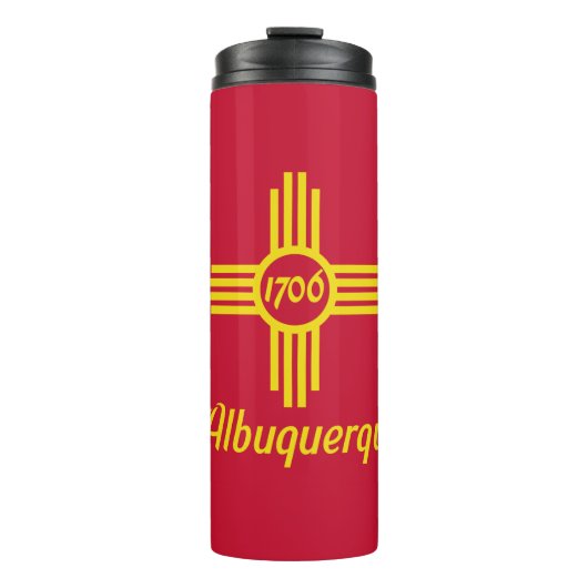 Vlag van Albuquerque, New Mexico Thermal Tumbler Thermosbeker (Voorkant)