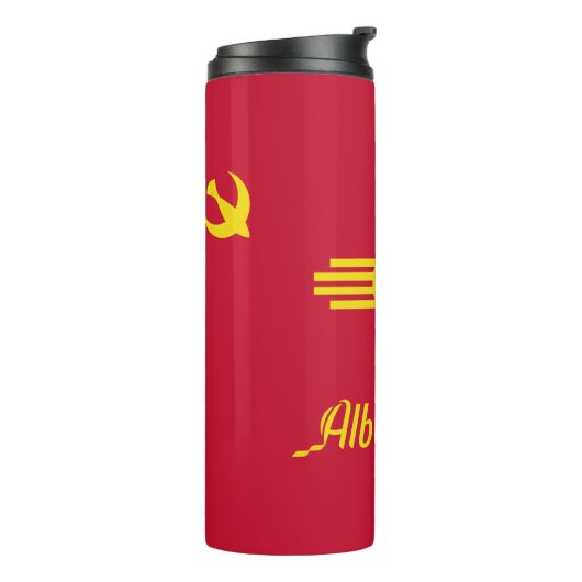 Vlag van Albuquerque, New Mexico Thermal Tumbler Thermosbeker (Gedraaid links)