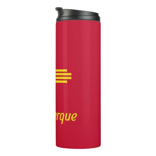 Vlag van Albuquerque, New Mexico Thermal Tumbler Thermosbeker (Geroteerd rechts)
