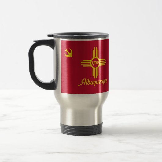 Vlag van Albuquerque, New Mexico Travel Mug Reisbeker (Links)