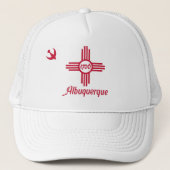 Vlag van Albuquerque, New Mexico Trucker Hat Trucker Pet (Voorkant)