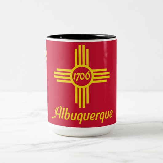 Vlag van Albuquerque (New Mexico) Tweekleurige Koffiemok (Center)
