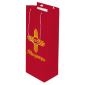 Vlag van Albuquerque, New Mexico Wine Gift Bag Wijn Cadeautas (Voorkant Gekanteld)