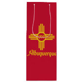 Vlag van Albuquerque, New Mexico Wine Gift Bag Wijn Cadeautas (Voorkant)