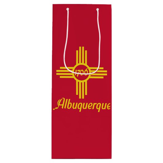 Vlag van Albuquerque, New Mexico Wine Gift Bag Wijn Cadeautas (Voorkant)