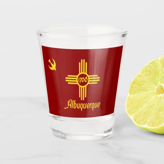 vlag van Albuquerque Shot Glas (Voorkant)