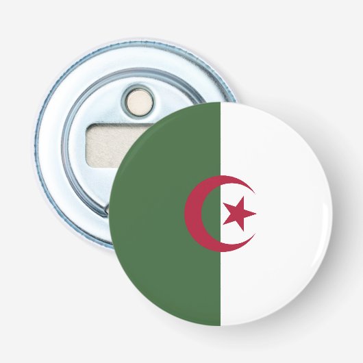 Vlag van Algerije Button Flesopener (Voorkant)