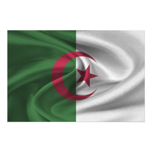 Vlag van Algerije Foto Afdruk (Voorkant)