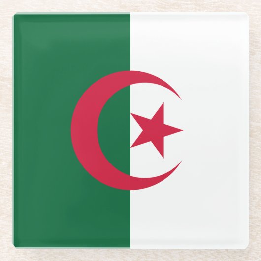 Vlag van Algerije Glazen Onderzetter (Voorkant)