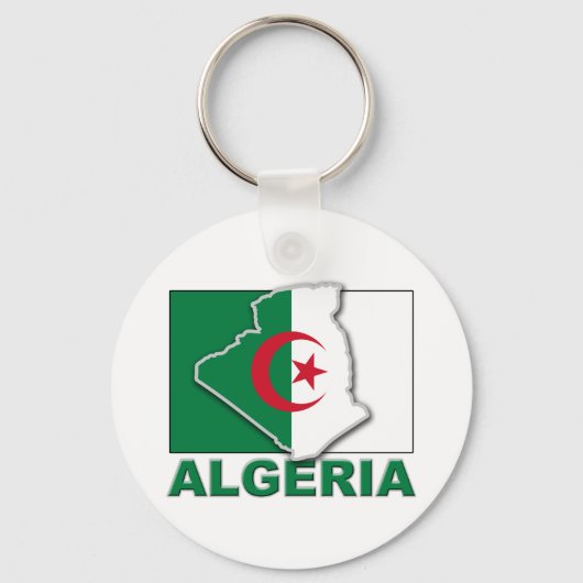 Vlag van Algerije Land Sleutelhanger (Voorkant)