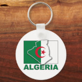 Vlag van Algerije Land Sleutelhanger (Voorkant)