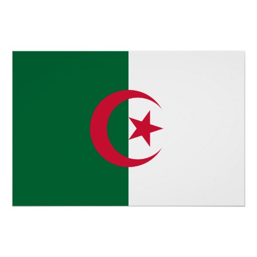 Vlag van Algerije Perfect Poster (Voorkant)
