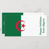 Vlag van Algerije, Prettige Feestdagen vanuit Alge Feestdagenkaart (Voorkant / Achterkant)