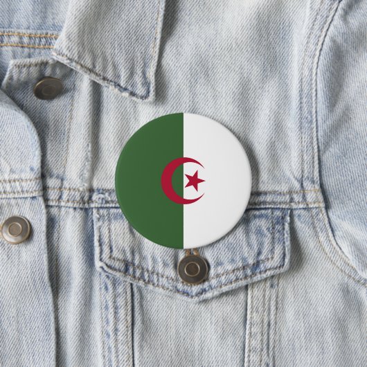 Vlag van Algerije Ronde Button 7,6 Cm (In situ)