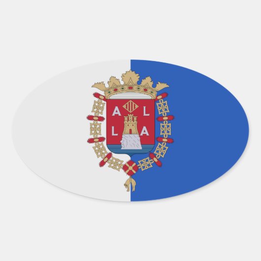 Vlag van Alicante, Spanje Ovale Sticker (Voorkant)