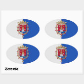 Vlag van Alicante, Spanje Ovale Sticker (Vel)
