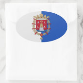 Vlag van Alicante, Spanje Ovale Sticker (Tas)