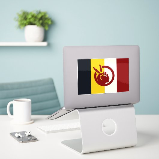 Vlag van American Indian Movement Sticker (Laptop op bureau)