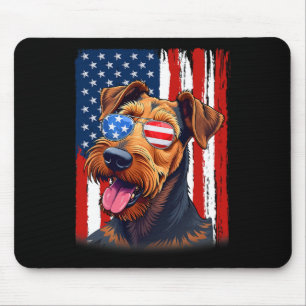 Vlag van Amerika Airedale Terrier Hond 4 juli Muismat