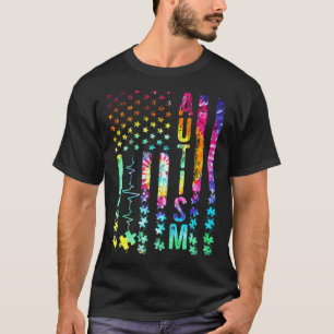 Vlag van Amerika Autisme Bewustzijn Puzzle Onderst T-shirt