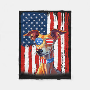 Vlag van Amerika Italiaanse Greyhound-hond 4 juli Fleece Deken