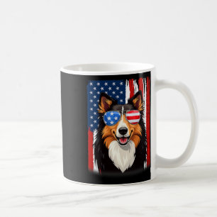 Vlag van Amerika Ruwe Collie Hond 4 juli Patriotti Koffiemok