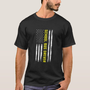 Vlag van Amerika schoolbuschauffeur T-shirt