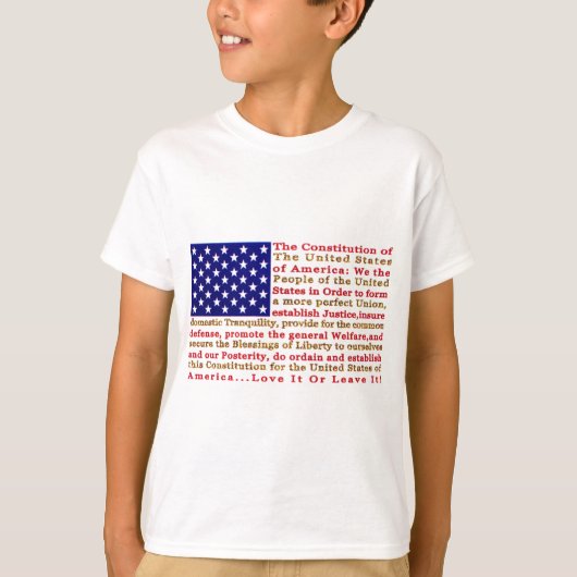Vlag van Amerikaan met woorden de grondwet T-shirt (Voorkant)