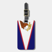Vlag van Amerikaans Bagagelabel van Samoa met lede (Voorkant verticaal)