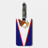 Vlag van Amerikaans Bagagelabel van Samoa met lede (Achterkant verticaal)