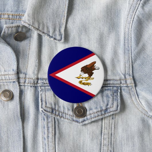 Vlag van Amerikaans Samoa Ronde Button 7,6 Cm (In situ)