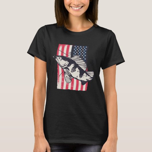 Vlag van Amerikaanse hengelvis T-shirt (Voorkant)