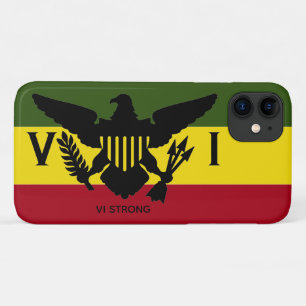 Vlag van Amerikaanse Maagdeneilanden, Rasta- Groen Case-Mate iPhone Case