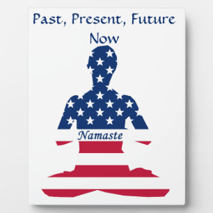 Vlag van Amerikaanse meditatie Amerikaanse yoga Fotoplaat