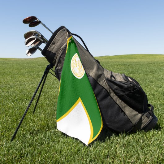 vlag van Amityville (New York) Golfhanddoek (Groen)