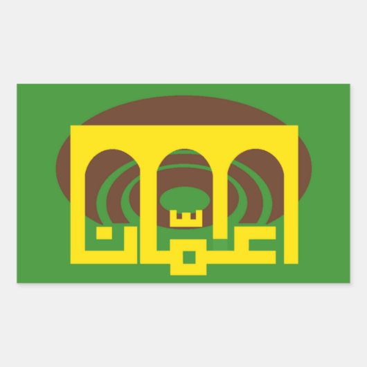 Vlag van Amman. Jordanië Rechthoekige Sticker (Voorkant)