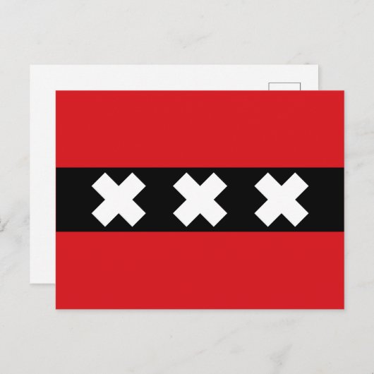 Vlag van Amsterdam Briefkaart (Voorkant / Achterkant)