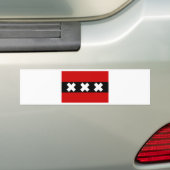 Vlag van Amsterdam Bumpersticker (Op auto)