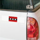 Vlag van Amsterdam Bumpersticker (Op Truck)